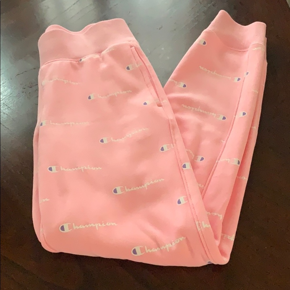 Baby pink champion sweatpants size small